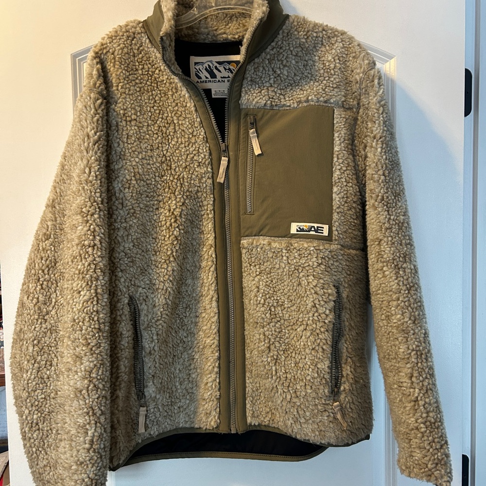 American Eagle Outfitters Tan Sherpa Jacket